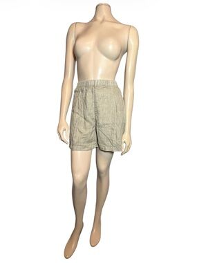 James Perse Cream Linen Bermuda Shorts